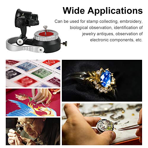 Lupa de joias Lupa Lupa com iluminação LED 15X / 25X / 55X Ampliação para colecionador de selos joal