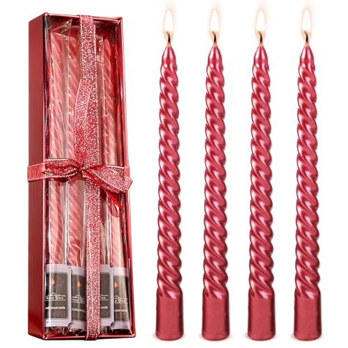 Spiralkerzen Rote, Weihnachts Spiralkerzen, Spiralförmige Stabkerzen...