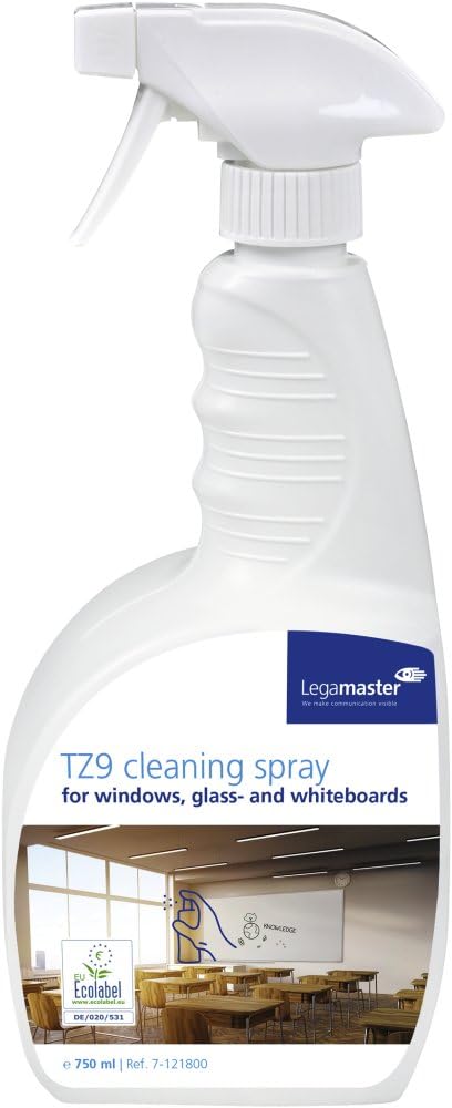 Legamaster 7-121800 Whiteboard Reiniger TZ 9 für große Schreibflächen in praktischer Sprühflasche, 750 ml