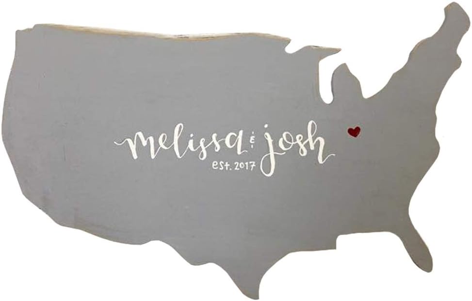 United States Cutout Unfinished Wood Home Decor Geography School Door Hanger MDF Shape Canvas Style 1 (24")