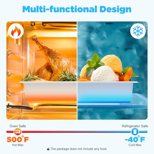 HOARLICN 4 Stück Chafing Dish Speisenwärmer, Edelstahl Warmhaltebehälter Mit Deckel Gastronormbehälter Edelstahl Für Buffet Catering Rechteck Chafing Dish – Bild 6