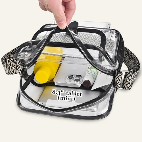 Image of SPODEARS Clear Crossbody Bag for Stadium, Concert, Festival & More - Adjustable Shoulder Strap & Bottle Holder