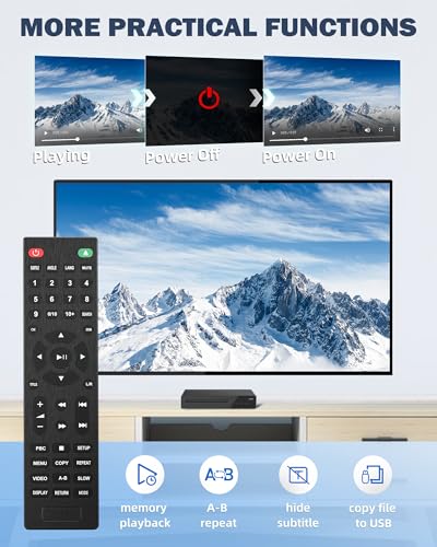 Image of HDMI DVD Player for TV, 1080P Region Free DVD Player with USB Input and HDMI /RCA Output, CD Player with Remote Control Support PAL /NTSC