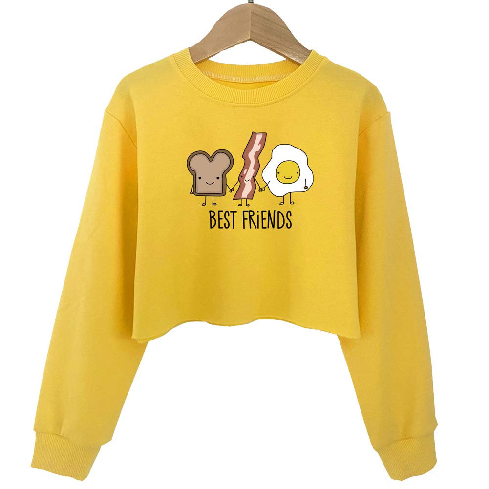 G-AmberGirls Crop Tops Sweatshirts Kids Cute Long Sleeve Printings Fashion Pullover Shirt