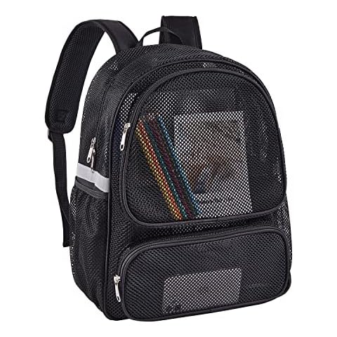 COVAX Mesh Backpack for Adults, Mesh School Bookbag Girls Boys, Semi-transparent net Back Pack for Gym, Work, Sports, Travel Cover