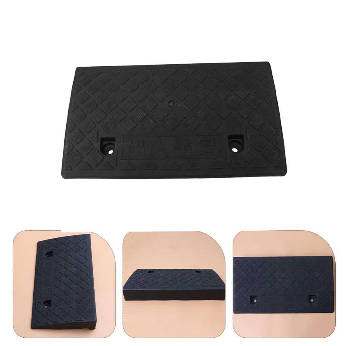 Rampa para Silla de Ruedas para Coche Diseño Negro de Plástico, Fácil Instalación y Respaldo Autoadhesivo para Umbrales y Entradas Hogar
