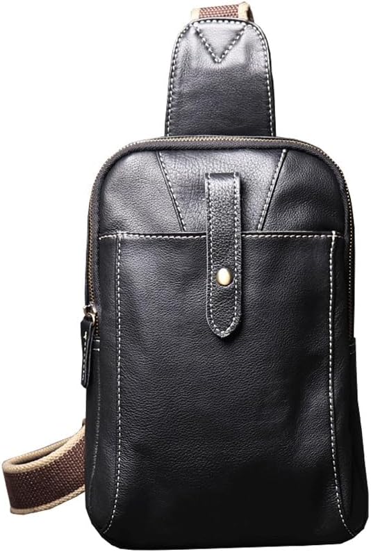 Small Single Shoulder Bun Top Layer Cowhide Crossbody Bag Large Capacity Chest
