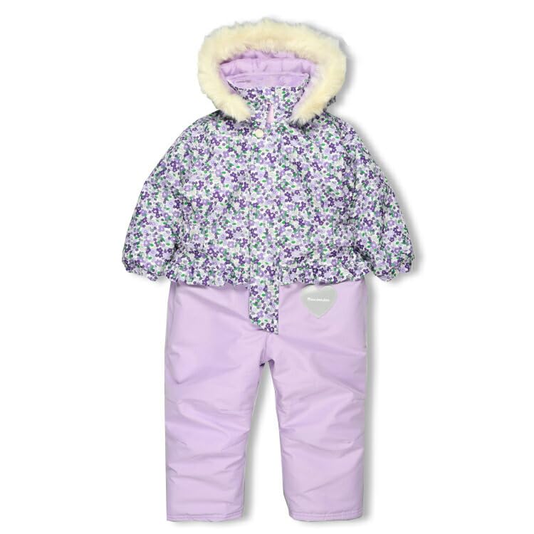 ななまる　新品110小花柄切替スノーコンビ・スノーウェア Amazon | [ムージョンジョン] 子供服 小花柄切替スノーコンビ・スキー
