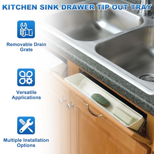 Image of Upgraded 11 inch Tip-Out Plastic Sink Trays Kitchen Sink Tip Out Tray