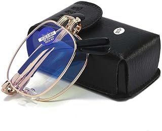 Folding Reading Glasses with Keychain Compact Bags Men Women Blue Light Blocking Portable Pocket Readers