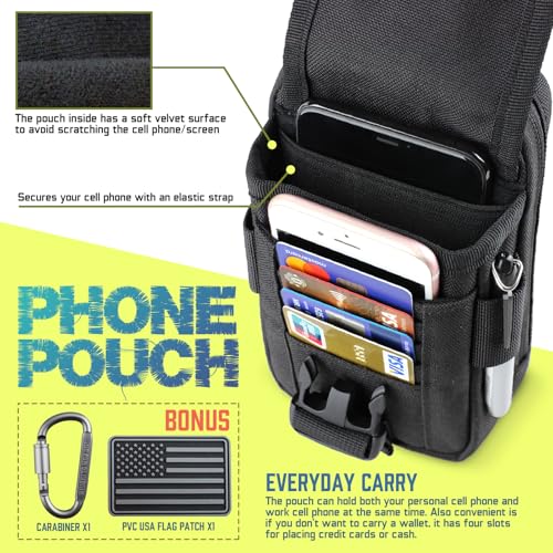 Image of WYNEX Tactical Phone Pouch Molle, EDC Phone Holster, Small Admim Pouch