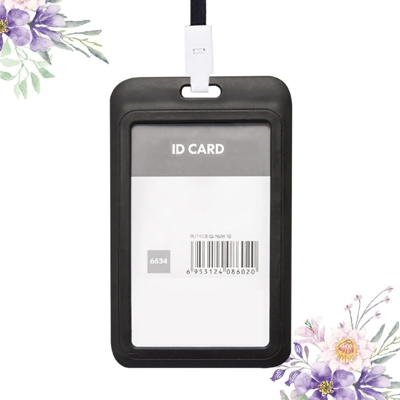 GLUN® 20 Stück Schwarz Kunststoff ID Card Holder Case Vertikal Doppelseitig Sichtbar Unisex ID Card Holder Case für Büro, Schule und Hochschulen