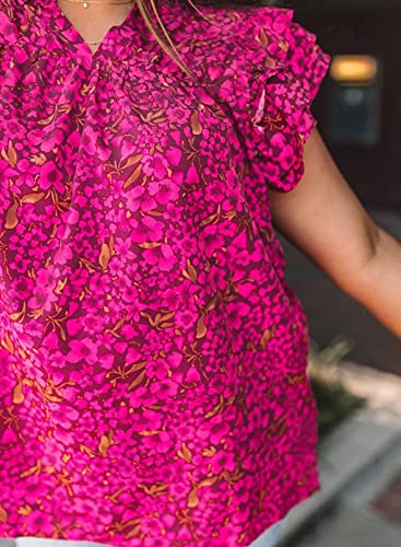 Eytino Plus Size Women's Floral Sleeveless Blouse