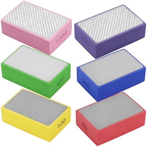Zuuyye - Juego de 6 Lijas de Diamante para Mano, para Pulir Cerámica, Piedra y Cristal, Granos 60# 100# 200# 400# 600# 1000#