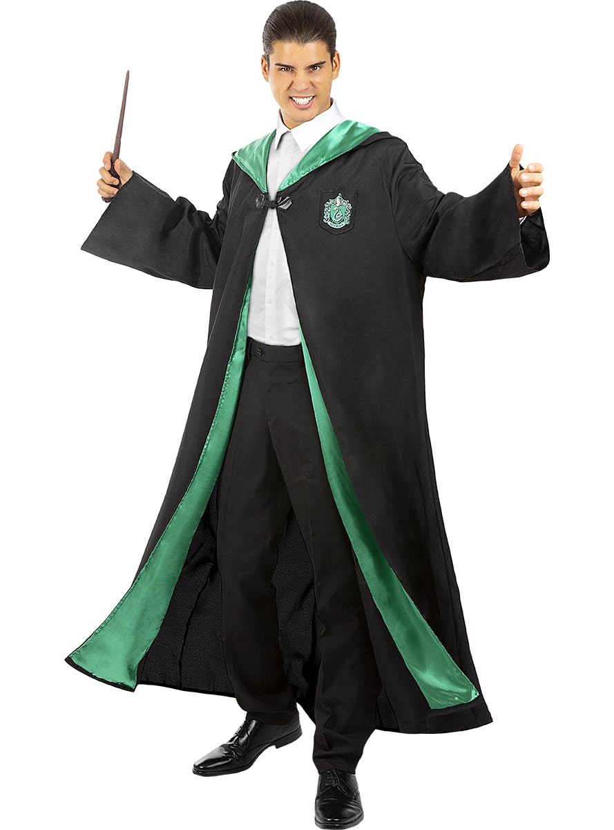 Harry Potter Slytherin Costume for Men and Women Hogwarts Wizard - Adult Costume and Fun Accessories for Parties, Carnival and Halloween - Black