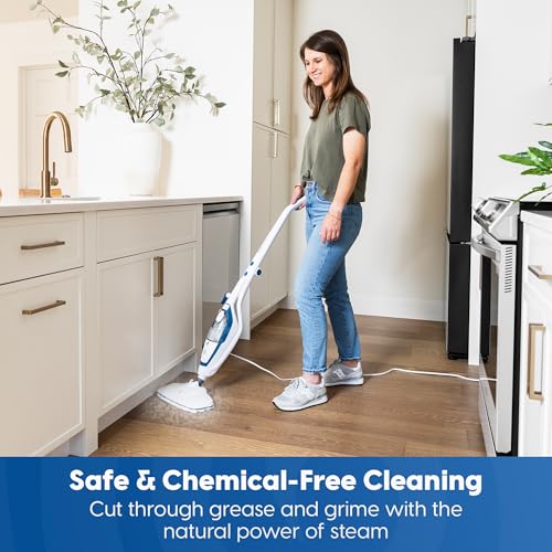 Image of Vacmaster SMF1501 2-in-1 Steam Mop for Floor Cleaning with Detachable Handheld Steamer, Quick-Heating & Lightweight for Hard Floors, Carpets, Tiles and Upholstery