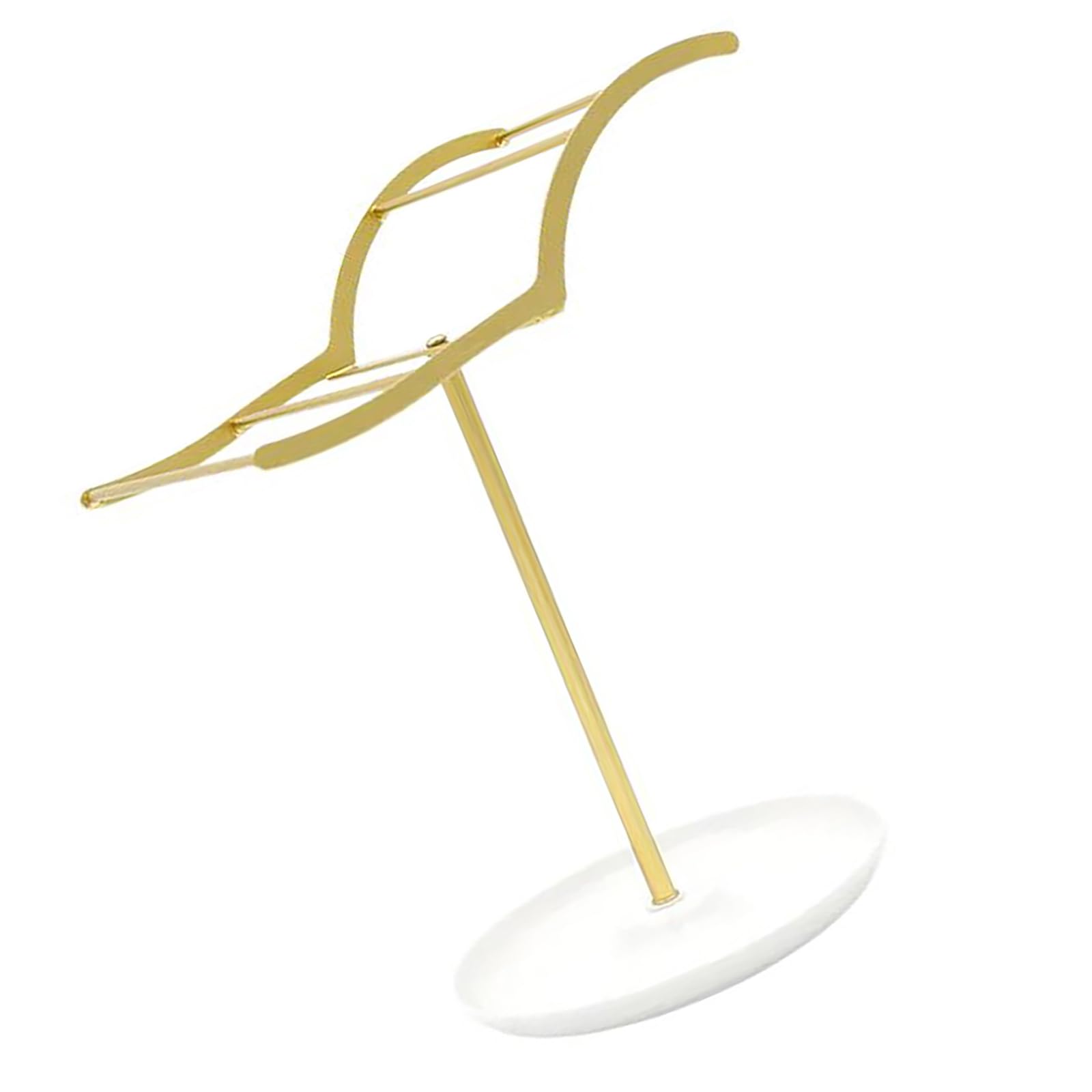 Jazuaiao Unique Metal Headbands Display Stand Sturdy White/Gold Base Headbands Organizers Rack for Hair Ties and Scrunchies Hair Accessories Display Stand