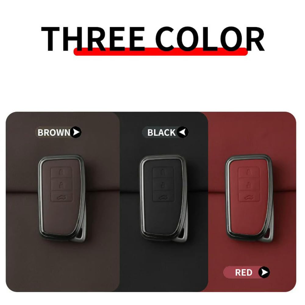 HIBEYO Funda para Llave de Coche Inteligente Compatible con Lexus, sin Llave de Encendido, para GX NX RX LX LC UX200 UX250h UX260, Funda de Piel de Poliuretano termoplástico, Color Plateado