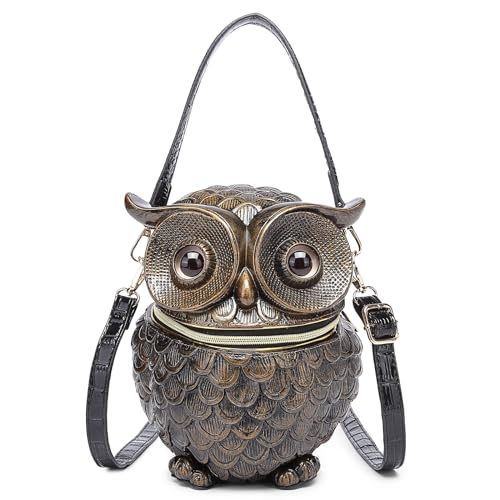 Men Unique Novelty Crossbody Shoulder Bag Handbag Women PVC Weird Halloween Owl Purse