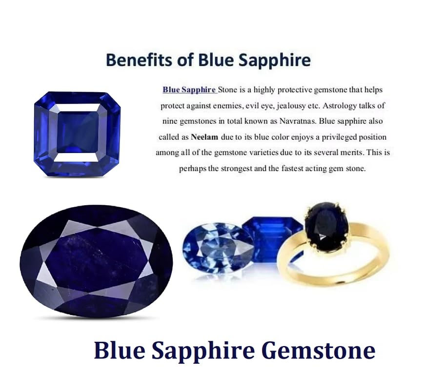 Blue Sapphire (Neelam) Gemstone 3.02ct Ceylon Blue Sapphire 3.00 Ratti 未加熱&amp;未処理 (NEELAM/NILAM ストーン) 認定天然セイロン品