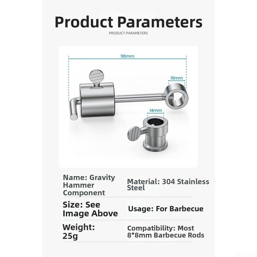 Kit per girarrosto per barbecue, forchetta in acciaio inox, accessori per griglia elettrica esterna, spiedo arrosto per barbecue