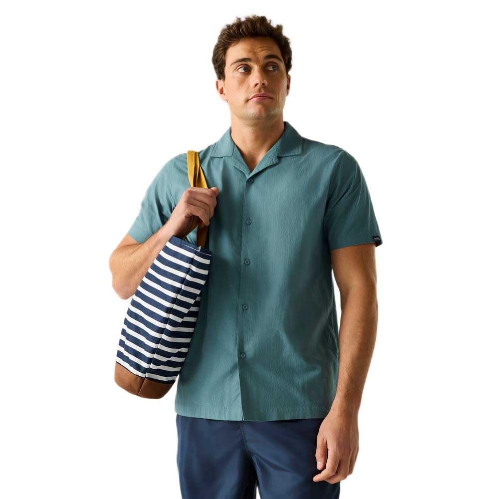 Regatta Men's Short Sleeve Shirt L Mint Cotton