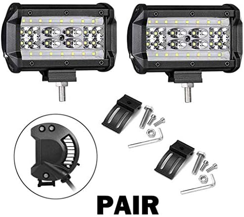 Car Rectangle Light Bar Double Row Flood Beam Spot Lights Bright White 112W 5" Modified Off-Road Driving Fog Working Lamps For Vehicle, ATV, UTV, SUV, Boat, Marine