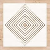 2pcs Reusable Geometric Tile Stencils - Divided Diamond Floor Stencils Template for Painting Patio...