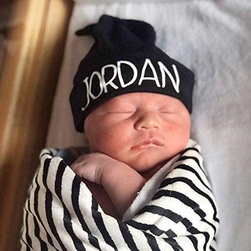 Boy's Personalized Newborn Knotted Baby Beanie Hat