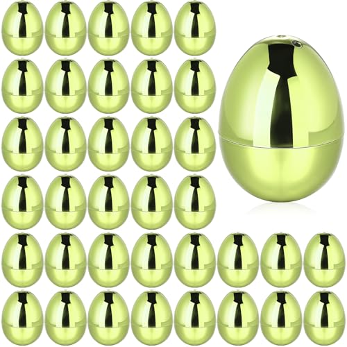 ywmigl 36 Pcs Fillable Easter Eggs 2.36 Inch Easter Eggs with Hinge Plastic Empty Eggs for Easter Egg Hunt Basket Stuffers Easter Theme Decorations (Light green)