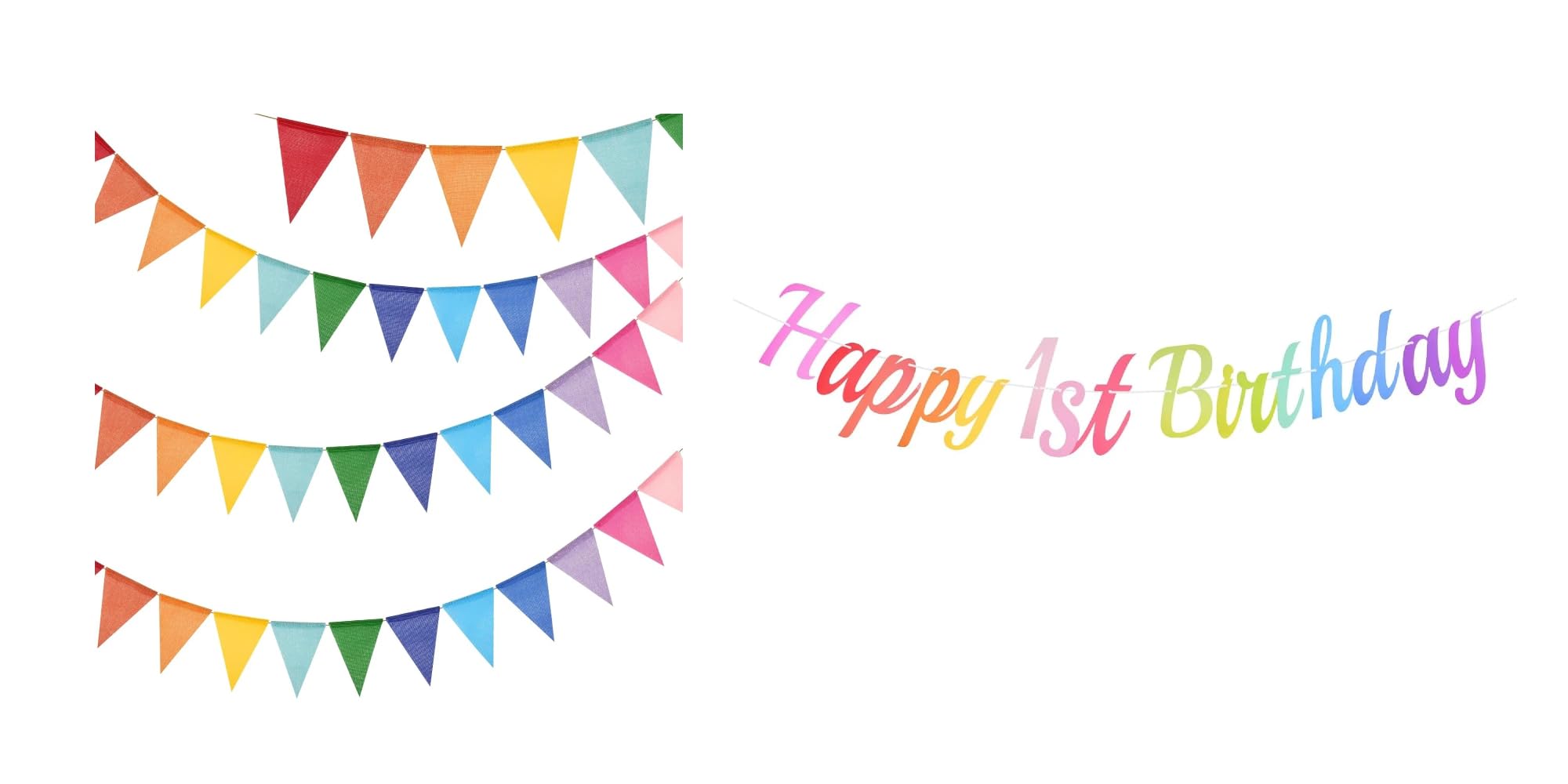 Guirlande Happy 1th Birthday en jute pour un anniversaire sans plastique