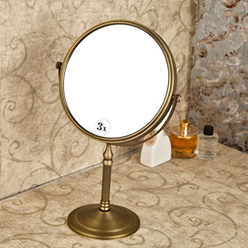 Weare Home Living room bathroom standing retro vintage rustic carved beautiful round mirror made of bronze brass copper