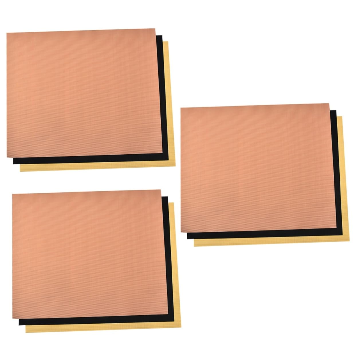 FUNOMOCYA 1set Non Stick Bbq Grill Mats Heat Resistant Glass Fiber Baking Pads for Outdoor Bbq Reusable Barbecue Mats Black Gold Yellow for Vegetables Fish and Kebabs 3pcs