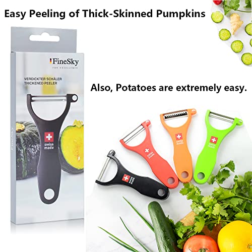 Eozoe Original Swiss Thickened Straight Peeler, Y-Shaped Stainless Steel Thickened Peelers For Peeling Very Hard Fruits And Veggies - Potato, Pumpkin, Hami Melon And More (1 Pcs, Thickened, Black) #TOP5