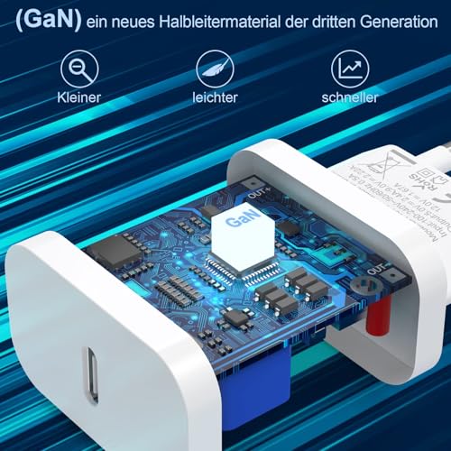 3er-Pack 25W USB C Schnellladegerät für iPhone 16/15/14/13/12/11 SE – Ansicht 3