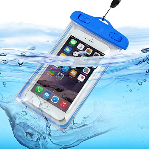 Image of LEAFED Waterproof Mobile Pouch, Underwater Dry Bag Compatible to All Smart Phone Screen Size Upto 6 Inchs Blue