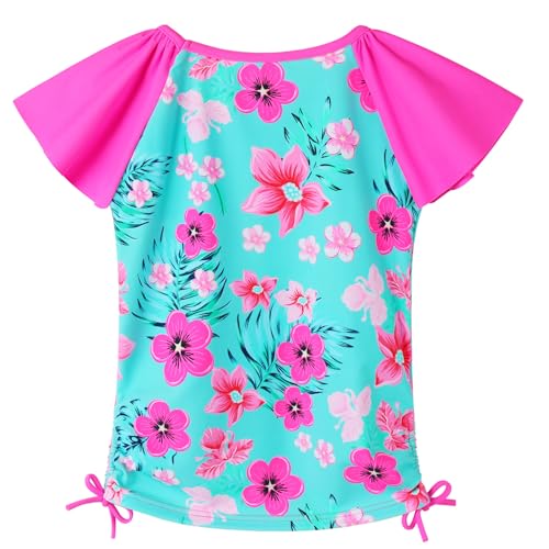Image of Girls Rash Guard 2 Pieces Bathing Suit UPF50+ Swimsuit with Swimming Skirt Swimwear 2-14Y
