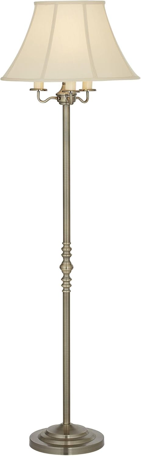 Regency Hill Montebello Traditional 59" Tall Standing Floor Lamps Set of 2 Lights Candelabra 4-Light Gold Metal Antique Brass Finish Living Room Bedroom House Reading Office Home Decor Entryway