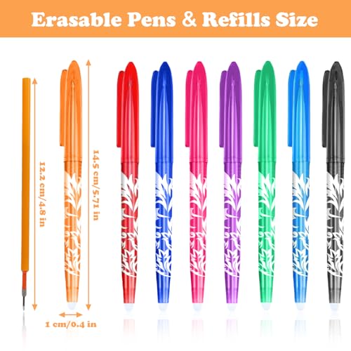 Bolígrafos borrables gel multicolor 8 unidades 0.5mm miniatura 2