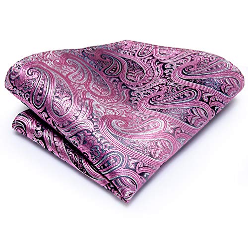 Image of Hi-Tie Father and Son Tie Set Striped Plaid Ties for Men and Boys Silk Necktie Pocket Square Set for Wedding Gifts