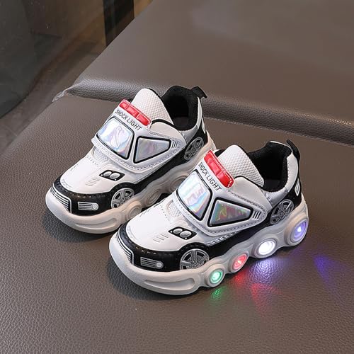 Light Up Toddler Boys Shoes Car Pattern Luminous Sport Sneaker, Little Fashion Cute Soft Lighted Athletic Shoes3