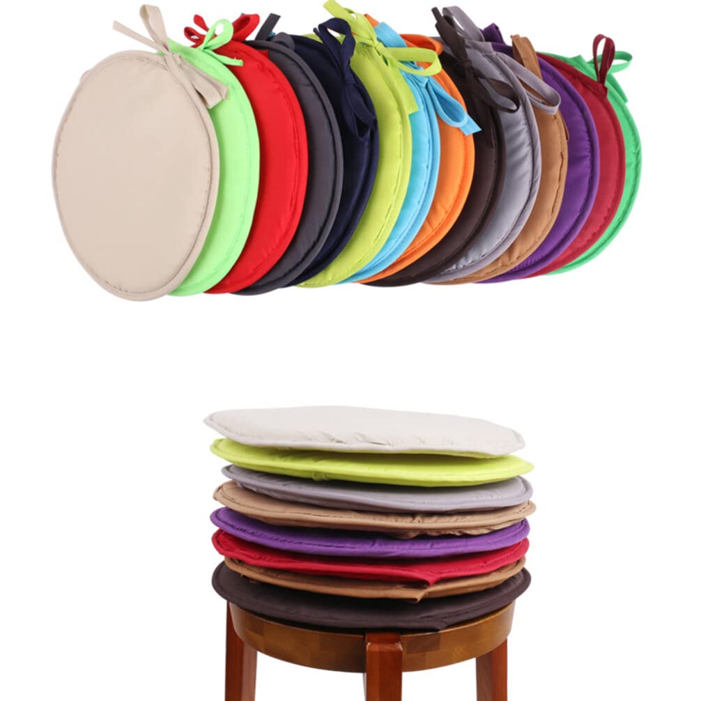 Holibanna 1pc Round Seat Cushion Thickened Sponge Chair Cushion for Home Office and Restaurant Light Brown Diameter Design with Straps for Decoration