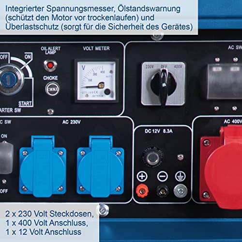 Scheppach Diesel Stromerzeuger | Elektrostart | 7,7PS | 5000W | 2x 230V, 1x 400V Steckdose | 16L Tank | AVR...