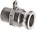 Dixon 75-F-SS Stainless Steel 316 Boss-Lock Type F Cam and Groove Hose Fitting, 3/4" Plug x 3/4" NPT Male