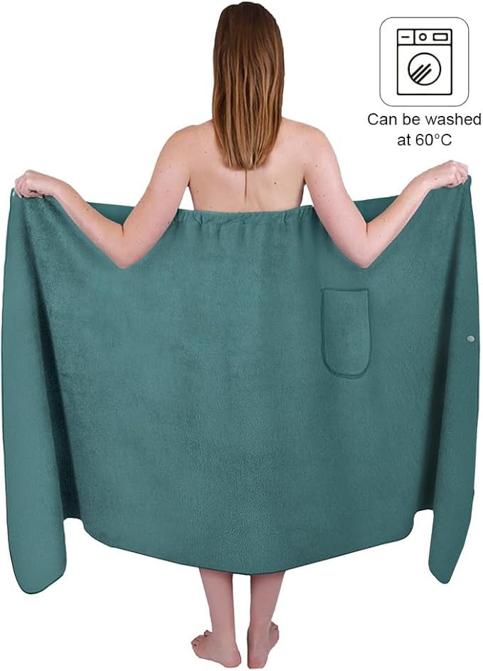 Aomig Towel Wrap Robe for Women Quick Dry Microfibre Womens Body Wrap Towel, Bathrobe Wrap Adjustable Closure - Image 4