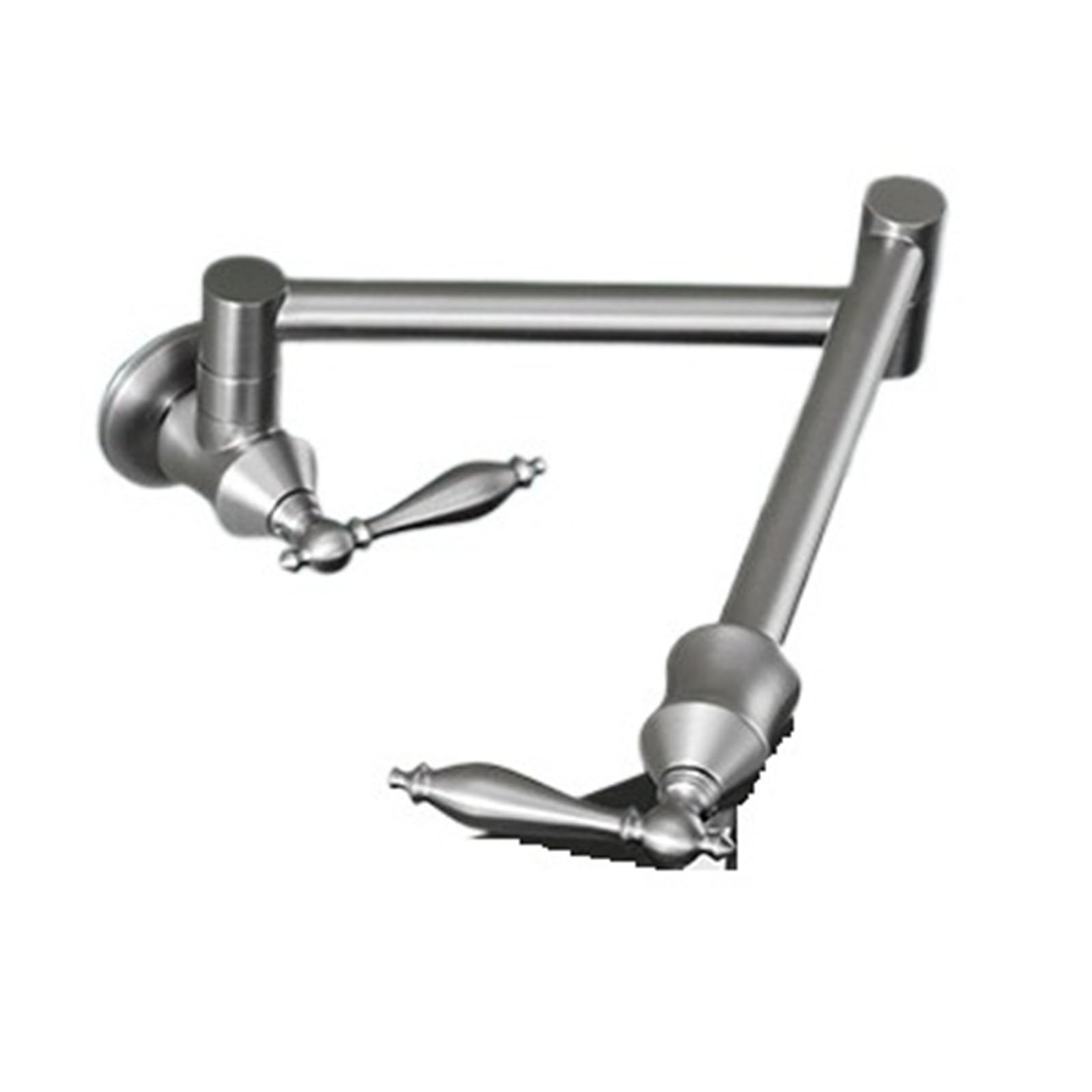ZQFHSX Kitchen Faucet, Brass Single Cold Water Foldable Basin Lengthened 360 Degree Turn by Folding Tap for Most Scenarios(Nickel)