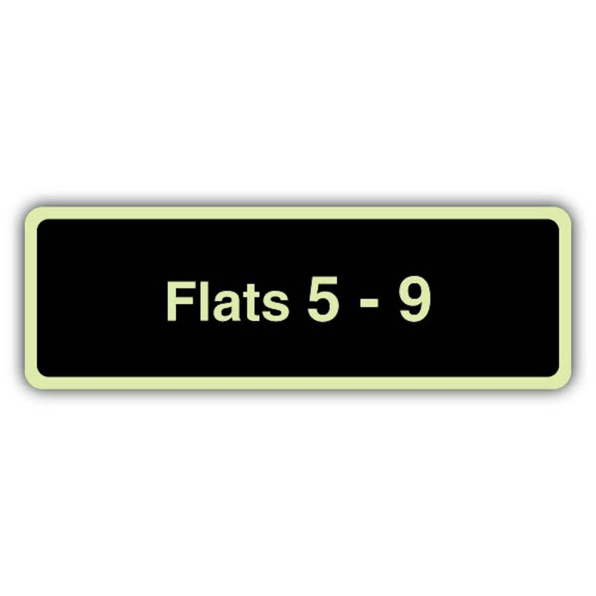 V Safety Flats 5-9 Schild, 600 x 200 mm, doppelt leuchtend, starr, Schwarz