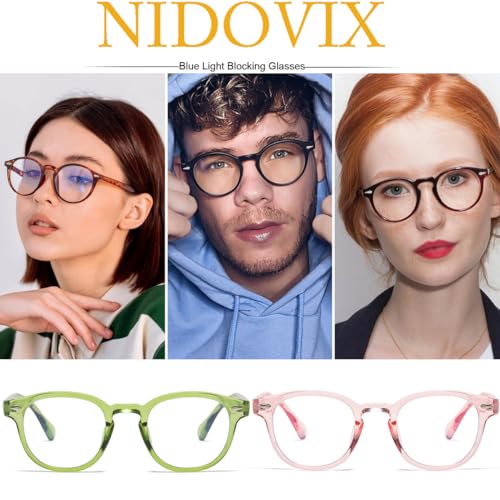 Image of Retro Round Blue Light Blocking Glasses for Men Women, Vintage Frame Non-prescription Computer Reading Eyeglasses