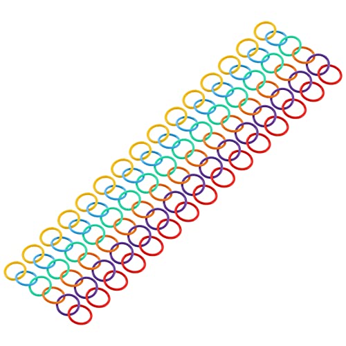 Ouitble Plastic Book Rings 90 Pcs Plastic Loose Leaf Rings 27mm Colorful for Study Card Scrapbook Notebook Photo Album School Supplies