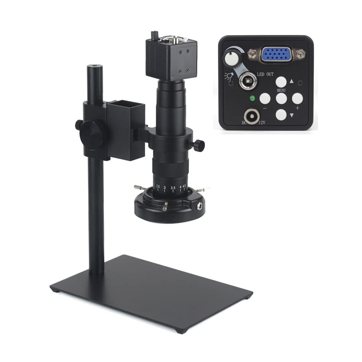 ASerZenith Microscope Kit 13Mp Vga Industrial Digital Video Microscope Camera 180X Zoom C-Mount Lens Microscope Lens Adapters